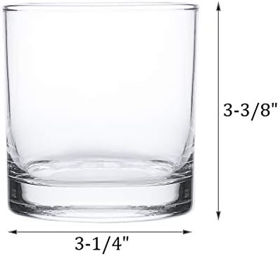 Kingrol 12 Pack Double Old Fashioned Whiskey Glasses, 10 oz Rocks Glasses Drinking Glasses for Scotch, Bourbon, Cocktails, Beverages, Water