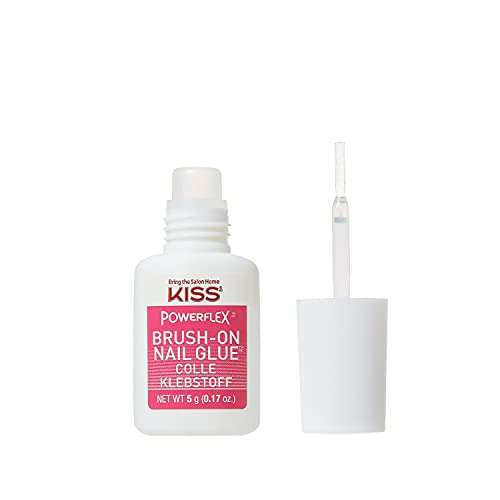 Kiss Powerflex Brush On Nail Glue 0.17 Ounce (Pack of 2)