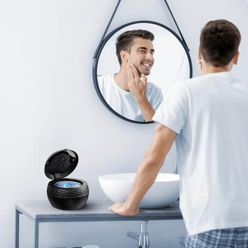 Ultrasonic Retainer Cleaner Machine - 45kHz Sonic Dental Cleaning Pod for Denture Mouth Guard, 200ML 4 Timer Modes Portable Ultrasonic Denture Cleaner for Dental Appliances, Aligner, Jewelry (Black)