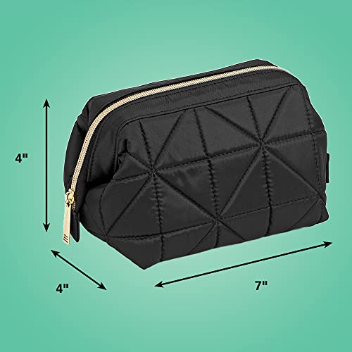 Conair Small Makeup Bag, Cosmetic Bag for Everyday Touch-Ups or Jewelery, Perfect Size for Purse or Carry-On, Small Organizer Shape in Black