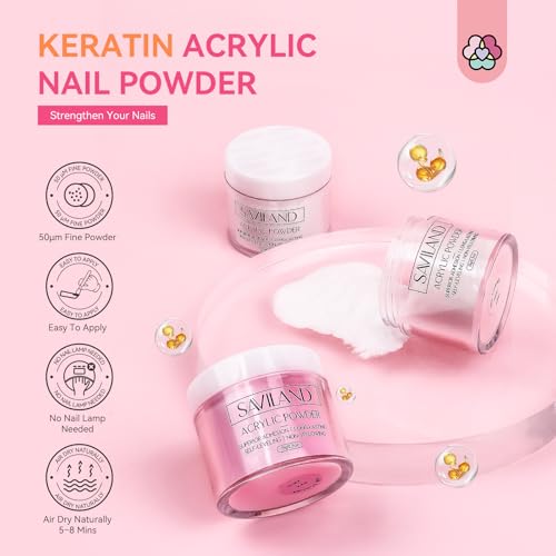 SAVILAND Acrylic Nail Kit with Drill: Professional Nail Kit Acrylic Set for Beginners with Everything Gel Polish U V Light Decorations for Home Salon Gift Set