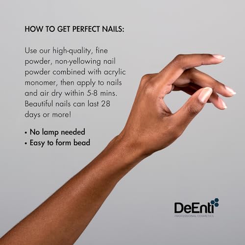 DeEnti Acrylic Nail Powder, 2oz Dark Pink Acrylic Powder Dip for Nails, Long Lasting Salon Quality, Bubble Free Professional Manicures, Fake Nails, Carving & Extensions