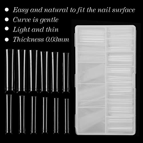 No C Curve 3XL Square Nail Tips-Clear Acrylic Nails Square Shape Nail Tips SITELENABY 360 pcs Flattened Half Cover False Nails for Nail Salons and DIY French ABS Nail Art Tips 12 Size