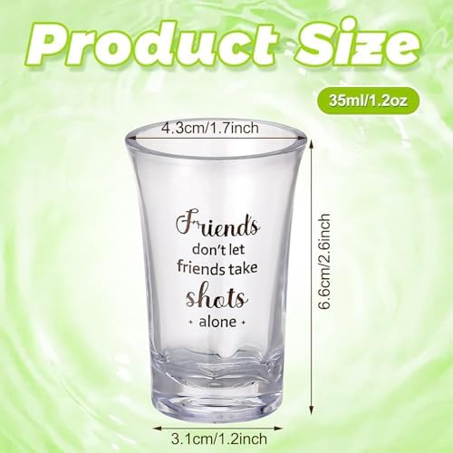 Cunhill 12 Packs Acrylic Clear Party Shot Glasses Random Set 1.2 Ounce Small Glasses Funny Friends Wine Glasses Acrylic Drinking Glasses for Adult Glass Shot Cups(Friend)