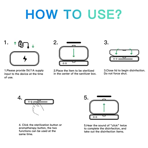 UV Light Box UVC for Phone Ultraviolet for Toothbrush Jewelry Glasses Nail Tools Keys Aroma Case