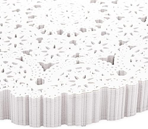 Juvale 300 Pack Round Paper Lace Doilies - 10 Inch Round Doiley Disposable Placemats for Crafts & Weddings - White Doilies - Paper Placemats