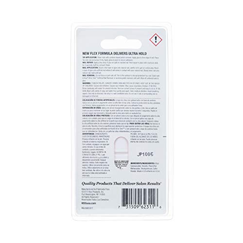 Kiss Powerflex Brush On Nail Glue 0.17 Ounce (Pack of 2)