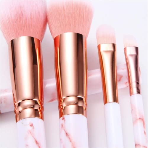 Makeup Brushes Set DUAIU 16PCS Marble Make up Brushes Foundation Eyeshadow Concealer Eyebrow Blush Face Mask Brush Set With Gift Box Make Up Tool(Pink)