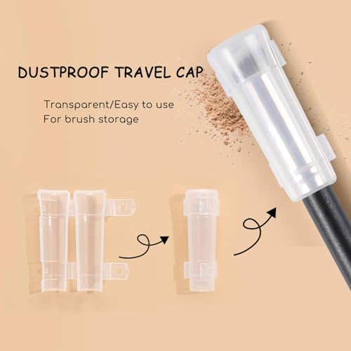 ENERGY Makeup Brushes Set Professional Kabuki Foundation Concealer Brush Under Eye Nose Contour Brush for Liquid Cream Powder Blending Buffing with Travel Bag 3PCS