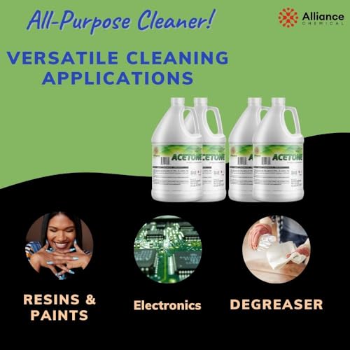 100% Pure Acetone - 1 Pint - Strong Solvent for Home, Commercial, Industrial Application & Remover for Natural, Gel, Shellac Nails and Dip Nails - 16 FL Oz Bottle Clear