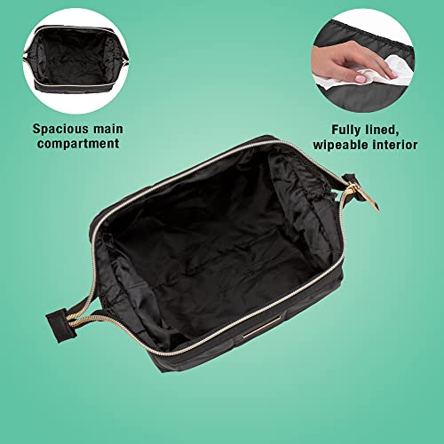 Conair Small Makeup Bag, Cosmetic Bag for Everyday Touch-Ups or Jewelery, Perfect Size for Purse or Carry-On, Small Organizer Shape in Black