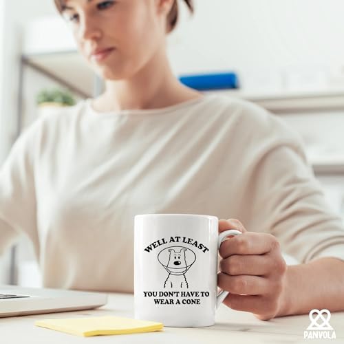 Well At Least You Don’t Have To Wear A Cone Get Well Soon Gifts For Women After Surgery Men Recovery Gifts From Friends Feel Better Get Well Ceramic Mug (White)