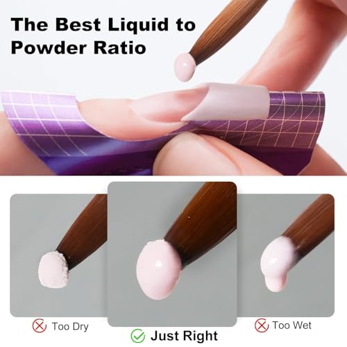 Acrylic Nail Kit with Drill Set for Beginners with Everything 12 Color Acrylic Powder Nail Decoration Tools Home Salon (-30)