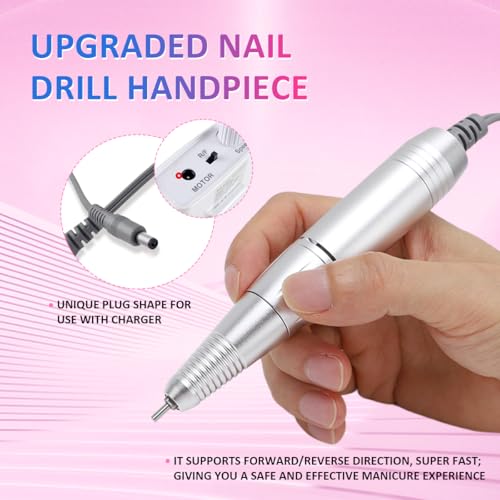 Nail Drill Handpiece Replacement,Nail Art Drill Handpiece Nail Drills Handle Machine Electric Acrylic Gel Nail Polishing Sanding Replacement Handle