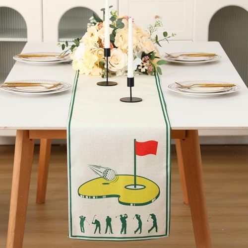 2 Pack Golf Table Runner 13 x 72 inches Golf Party Table Decorations for Birthday Party Dining Room Kitchen Tabletop Home Decor