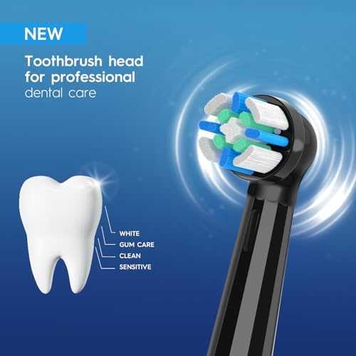 10PCS IO Replacement Heads Compatible with Oral B IO 2/3/4/5/6/7/8/9/10/Deep Clean Series Electric Toothbrush, Brush Heads Compatible with Oral B IO for Teeth Cleaning and Gum Protection (White)