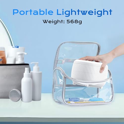 Ultrasonic Retainer Cleaner Machine, 45khz 25W Dental Cleaning Pod for Denture, Mouth Guard, Aligner, Night Guard, Braces, Ring and Jewelry, 200ml Portable
