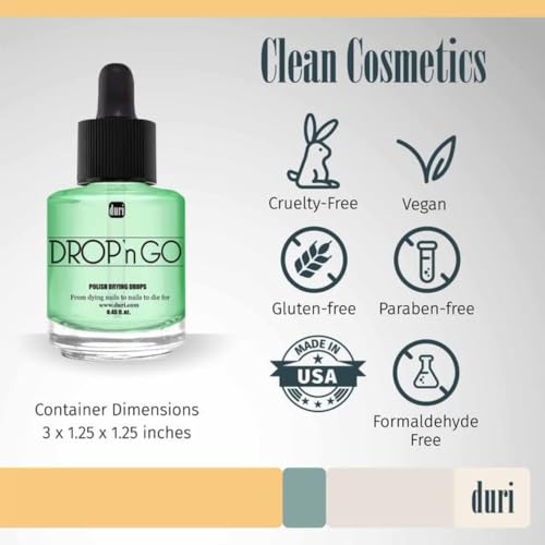 duri Drop'n Go Quick Dry Nail Drops - Fast Drying Drops for Long Lasting Nail Polish 0.45 fl. oz. (Pack of 1)