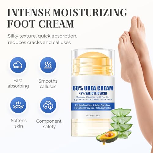1.41oz Hydrating And Anti-Cracking Foot Cream 2025 New 60% Urea Moisturising And Relieves Cracking and Dryness Foot Cream for Women & Men Feet, Knee, Elbow, Hand (1)