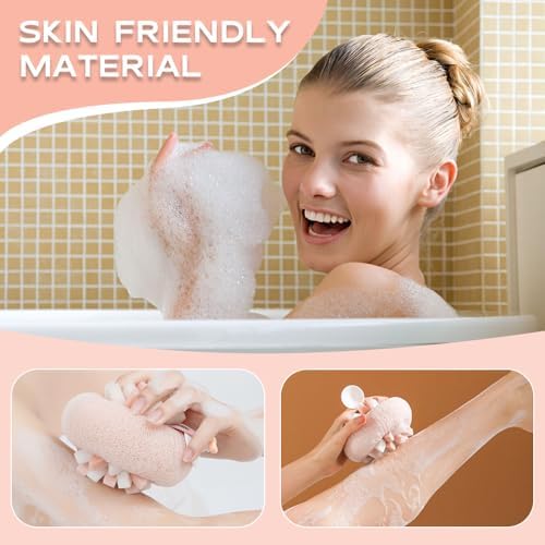 Super Soft Sunflower Suction Cup Bath Ball, 2025 New Bath Sponge, Gentle Exfoliating Mesh Shower Ball for Bathroom Accessories, Cute Flower Shower Ball for Kids and Adults (C)