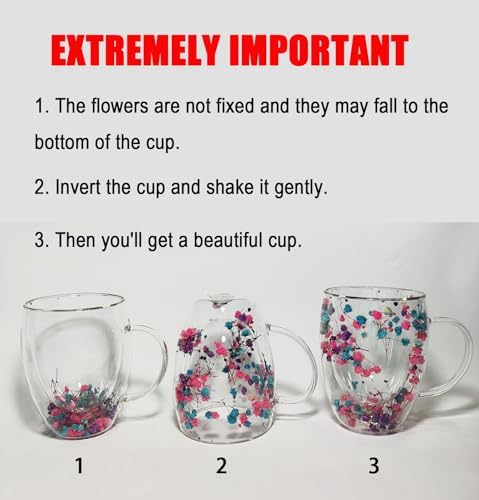 Double Wall Glass Coffee Mugs Clear Cups for Cappuccino Tea Espresso Latte Hot Beverages Glasses Birthday Gifts for Women Her