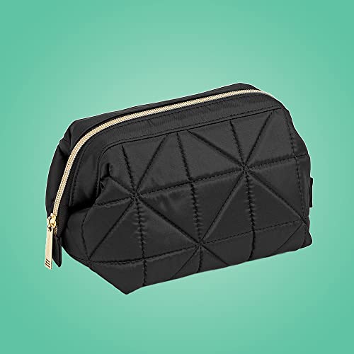 Conair Small Makeup Bag, Cosmetic Bag for Everyday Touch-Ups or Jewelery, Perfect Size for Purse or Carry-On, Small Organizer Shape in Black