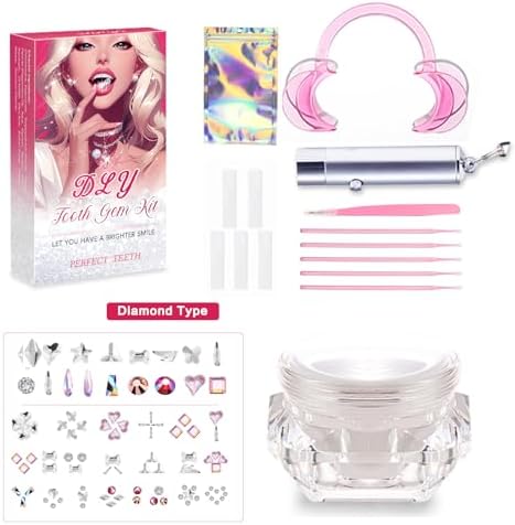 Fiorland DIY Tooth Jewelry Kit โ 2025 New Sparkling Crystal Gems Starter Set for Teeth Decoration, Easy at-Home Smile Bling Accessory Kit