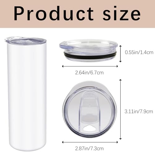 12 PCS 20 Ounce Tumbler Lid For Skinny Tumbler Lid Replacement,Splash Resistant Silicone Sliding Cup Covers for 2.64 IN Mouth Tumbler Cooler