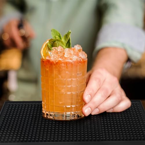 12"x6" PVC Bar Service Mat, Non-Slip Petite Cocktail and Coffee Service Mat for Countertop, Home Bar, Kitchen, Restaurant (Pack of 2)
