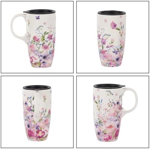 Topadorn Coffee Ceramic Mug-Porcelain Cup,Latte Tea Mug With Lid-17oz,Novelty Coffee Mugs for Men Women Office & Home