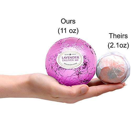 Ocean Breeze Lavender Bath Bombs Gift Set of 2 with Size 6 Ring Inside Each Made in USA