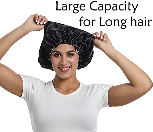 100% Mulberry Silk Lined Bonnet Adjustable Satin Sleep Cap 19 Momme Silk Bonnet for Women Curly,Long Hair Care