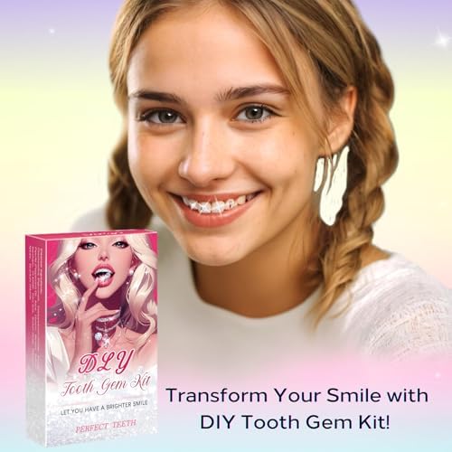 Fiorland DIY Tooth Jewelry Kit โ 2025 New Sparkling Crystal Gems Starter Set for Teeth Decoration, Easy at-Home Smile Bling Accessory Kit