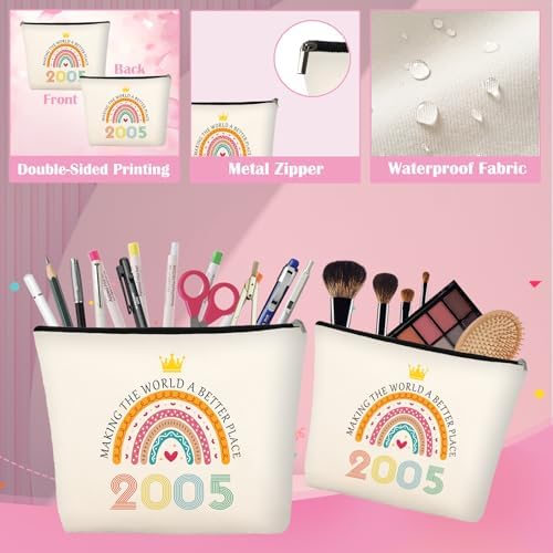 20th Birthday Gifts for Girls Women, Trendy 20 Year Old Girl Gift Ideas for Female Daughter Sister Niece, Cool Happy 2005 Decorations Presents Basket Glass Cup Sock