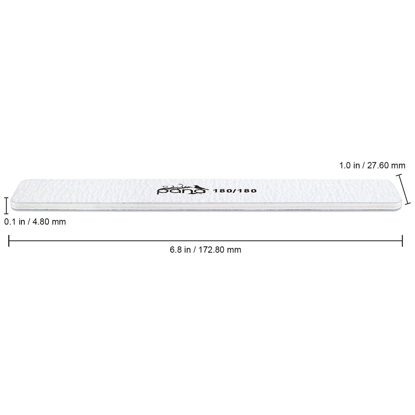 10pcs - PANA Jumbo Double-Sided Emery Nail File for Manicure, Pedicure, Natural, and Acrylic Nails - Zebra (Grit 180/180)
