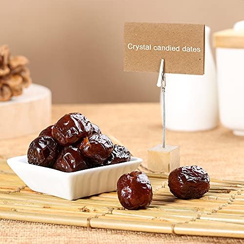 20 Pcs Wood Place Card Holders and 30 Pcs Kraft Place Cards, Photo Holders for Table, Rustic Wood Table Picture Number Holder Stand with Memo Clips for Wedding Party Name Sign