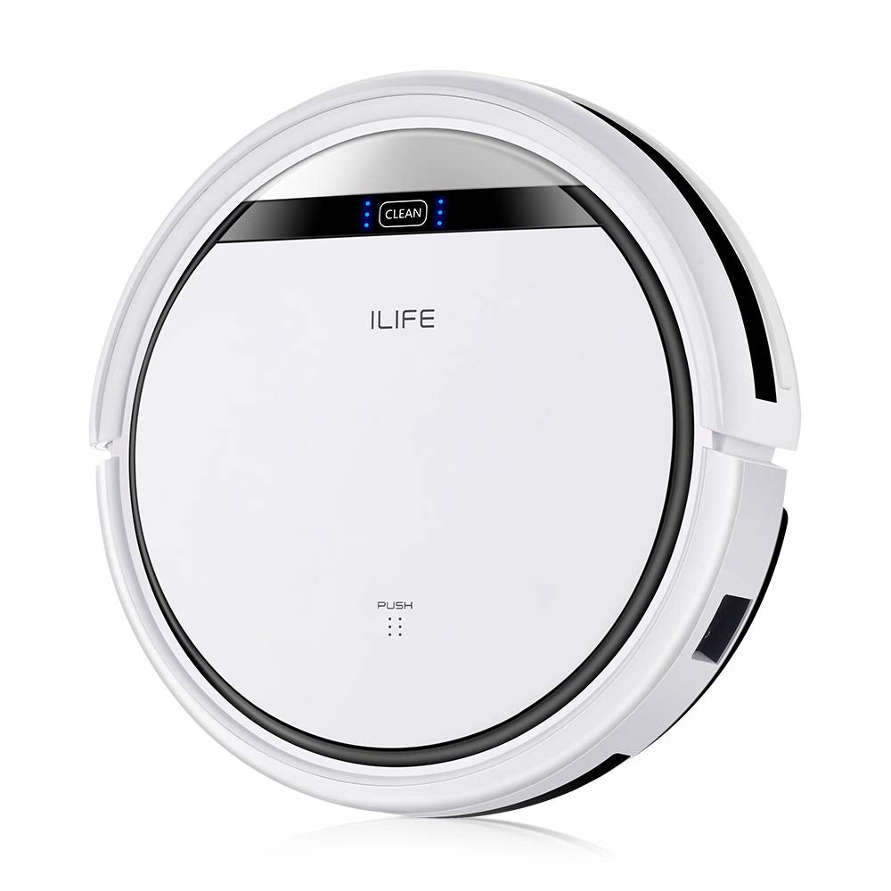 ILIFE V3s Pro Robot Vacuum Cleaner, Tangle-free Suction , Slim, Automatic Self-Charging Robotic Vacuum Cleaner, Daily Schedule Cleaning, Ideal For Pet Hair,Hard Floor and Low Pile Carpet,Pearl White