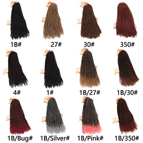 Ubeleco Passion Twist Hair 18 Inch 132 Strands Full Head Water Wave Crochet Hair Long Curly Braiding Hair Spring Twist Crochet Braids Hair Extensions for Black Women(18inch,1B)