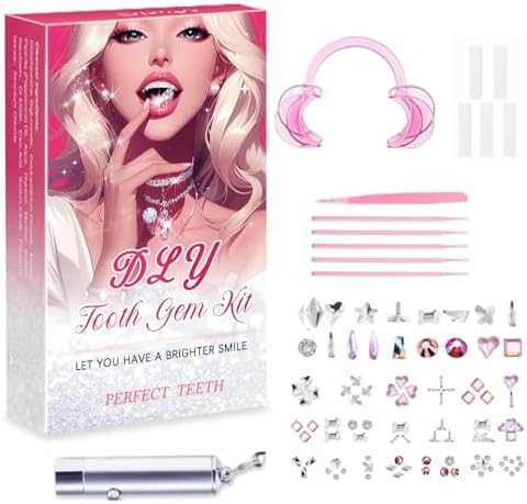 Fiorland DIY Tooth Jewelry Kit โ 2025 New Sparkling Crystal Gems Starter Set for Teeth Decoration, Easy at-Home Smile Bling Accessory Kit