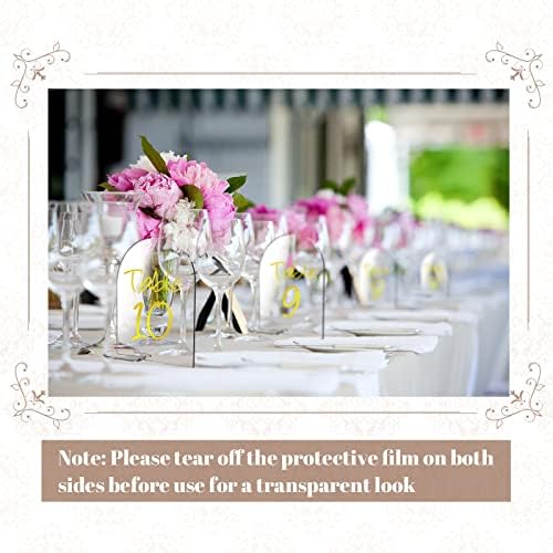 25 Sets Clear Arch Acrylic Sign With Stand - Blank Arched Round Top Sheet for DIY Table Numbers, Wedding Stand Holder, Events, Parties Centerpieces Decor (4 x 6 Inch)