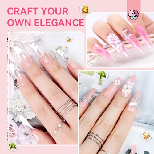 SAVILAND Acrylic Nail Kit with Drill: Professional Nail Kit Acrylic Set for Beginners with Everything Gel Polish U V Light Decorations for Home Salon Gift Set