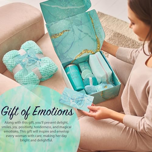 11 Pcs Spa Gift Basket for Women โ Luxury Bath Set with Shower Steamers, Water Tumbler, Fuzzy Socks & More โ Relaxing Pamper Kit for Birthday, Motherโs Day, Christmas & Self Care Gifts