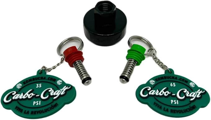 Kombucha.com Carbo-Caps: The Swingtop Slayer and Ultimate Carbonation System for Craft Beer & Kombucha Home Brewing. Viva La Revolución! (65 psi (High Carbonation), 6 Carbo-Caps + PRVs)