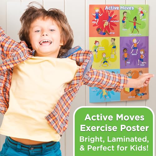 Covelico Physical Therapy Posters, 1 x A3 Laminated Poster for Kids, Physical Education Equipment for Elementary Classroom Exercise, Essential PE Teacher Supplies - Engaging PE Posters for PE Class