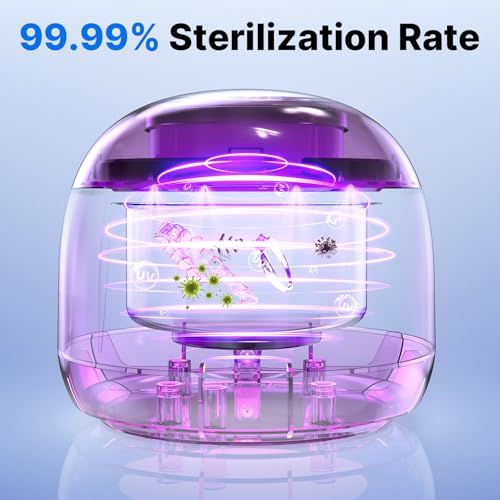 Ultrasonic Retainer Cleaner - UV Dental Cleaning Pod Night Guard Cleaner for Dentures, Aligner, Braces, Toothbrush Heads, Jewelry (Black)