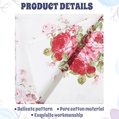 Tatuo Cotton Cloth Napkins Set of 24, 15 x 15 Inch Floral Dinner Napkins Washable for Family Cocktail Parties Wedding Kitchen Dining Room Table Spring Tea Party(Lovely Flowers)