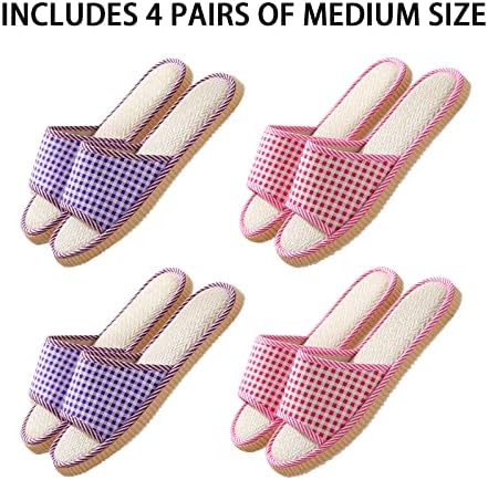 10 Pairs Washable House Slippers for Guests,Disposable Slippers for Guests,Breathable Open Toe Indoor Slipper,Spa Slipper for Guests,Home,Bedroom,Hotel,Travel,Unisex Universal Size(6 Large Size+4