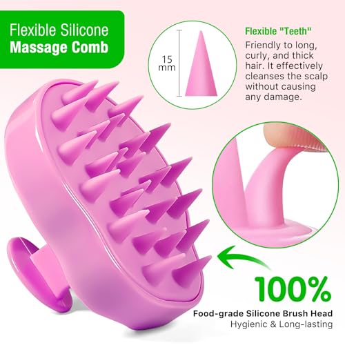 Rosemary Oil for Hair Growth 2.02 Fl Oz with Scalp Massager, Pure Rosemary Essential Oil for Eyelashs, Eyebrows, Face, Skin Care, Body Massage, Nourishes The Scalp, Improve Blood Circulation