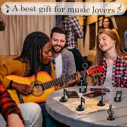6 Pcs Musical Note Photo Balloon Holder Note Holders Table Number Photo Clips Holder Place Card Holder Music Note Decoration Name Place Card Holder for Music Theme Party Birthday Wedding