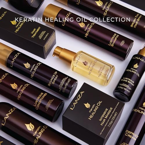L’ANZA Keratin Healing Oil De-frizz Cream, For a Shiny Finishing and a Long-lasting Look, With Triple UV and Heat Protection, Suitable For All Hair Types, Travel-size (4.7 Fl Oz)